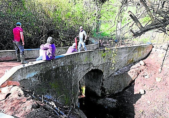 Die Brücke bei der Mühle von Guadalpín war völlig von der Vegetation verdeckt.