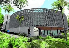 San Pedros Bibliotek wird auf dem alten Auditorium errichtet.