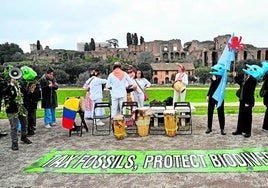 Umweltaktivisten am Circus Maximus in Rom.