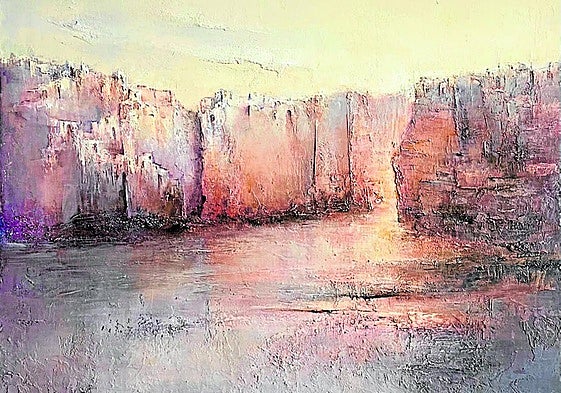 Gemälde mit dem Titel 'The Canyon' von Christa Hillekamp.