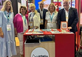 Marbellas Bürgermeisterin Ángeles Muñoz auf der Touristmusmesse Arabian Travel Market in Dubai.