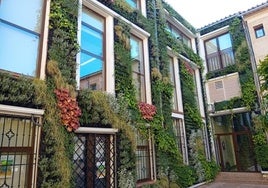 Der Bibliothek von Archidona mit ihrem vertikalen Garten.