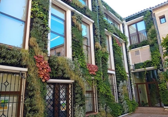 Der Bibliothek von Archidona mit ihrem vertikalen Garten.