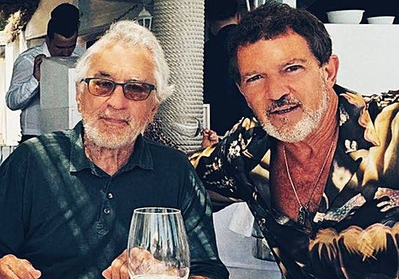 Robert de Niro und Antonio Banderas bei ihrem Mittagessen in Marbella.