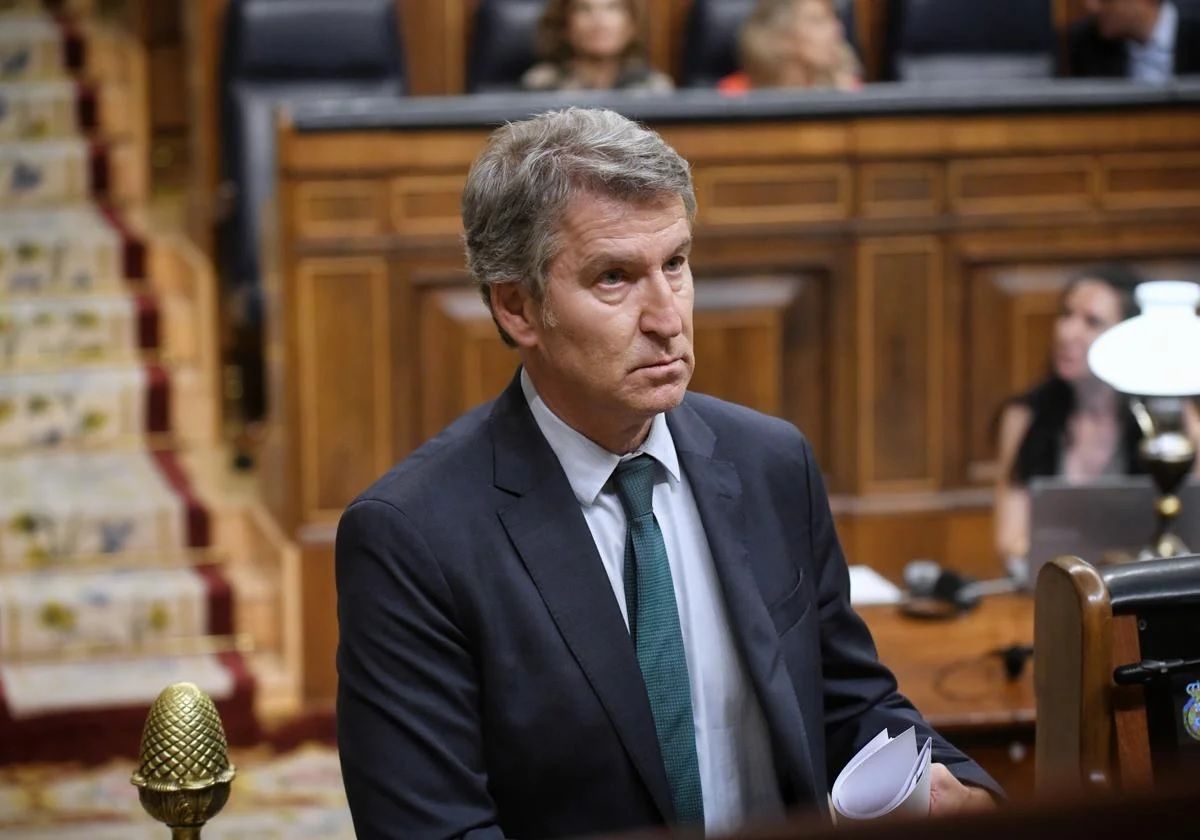 Alberto Núñez Feijóo, diesen Dienstag in der Plenarsitzung des Kongresses.