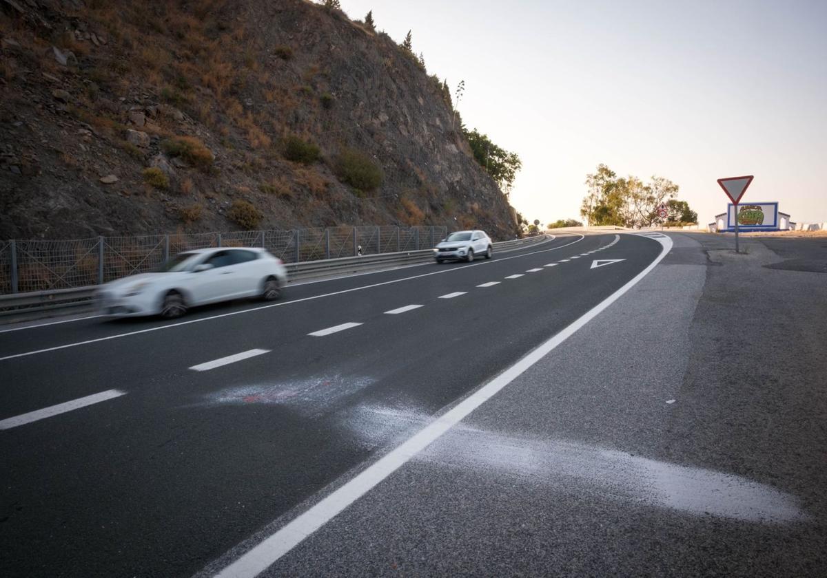Stelle auf der N340, an der sich der tödliche Unfall ereignete.
