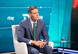 Sánchez bei seinem Fernsehinterview.