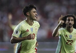Pedri feiert das Tor, das den historischen Kantersieg Spaniens gegen die Türkei einleitete.