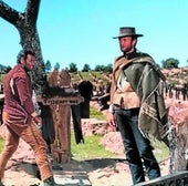 Filmszene auf dem Friedhof Sad Hill.