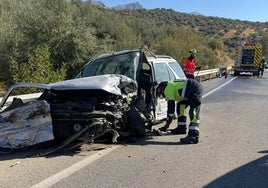 Eines der beiden in den Unfall verwickelten Autos.