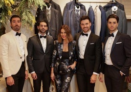 Carmen López mit Models bei der Modenschau 'Beyond the Suit'.