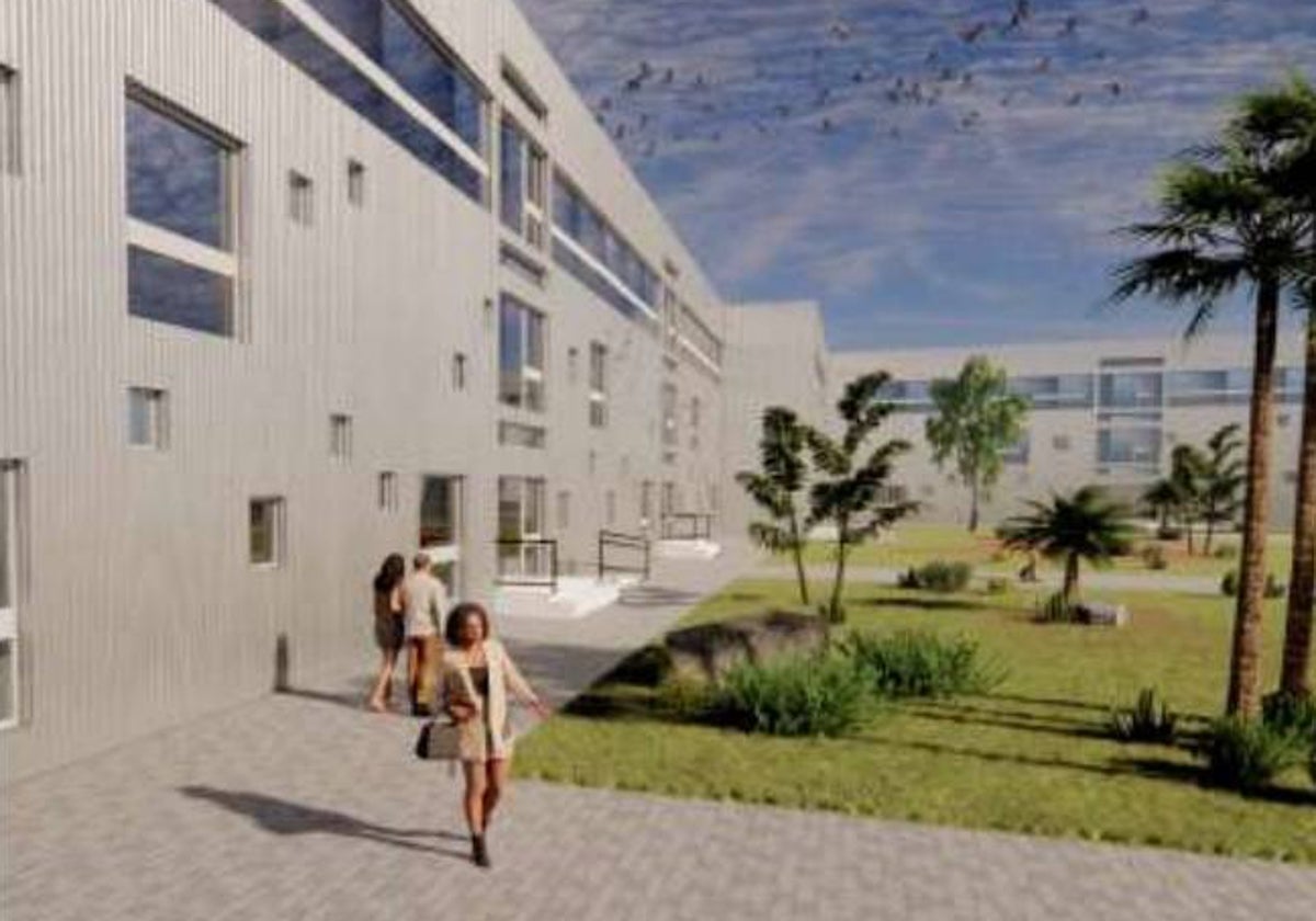 Der Neubau, der die derzeitigen Gebäude des alten Bürgerzentrums ersetzen wird.