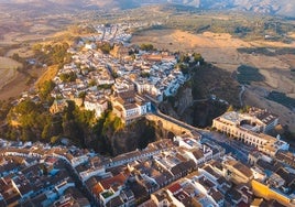 Luftaufnahme des Gemeindegebiets von Ronda.