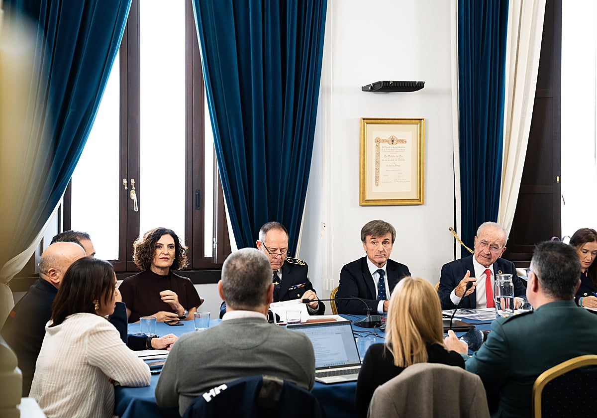 Jüngste Sitzung des lokalen Sicherheitsausschusses von Málaga.