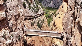 Die Brücke auf dem letzten Abschnitt des Weges.