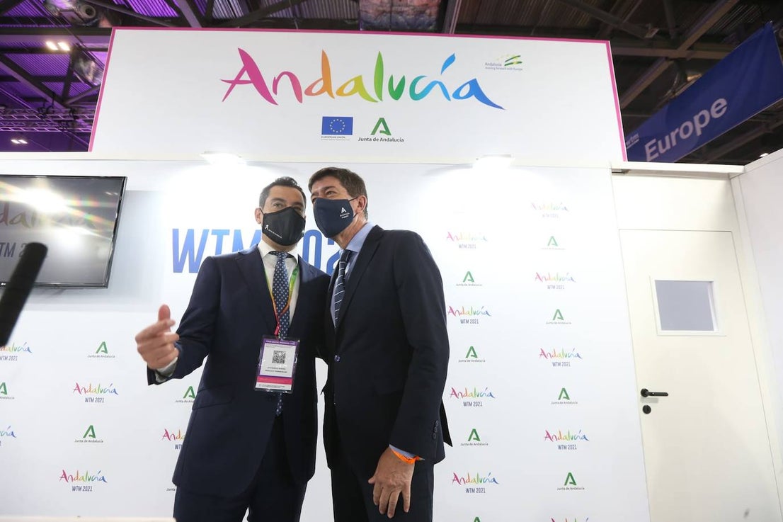 Representatives of the tourism industry in Andalucía and the Costa del Sol at the World Travel Market 2021 in London.