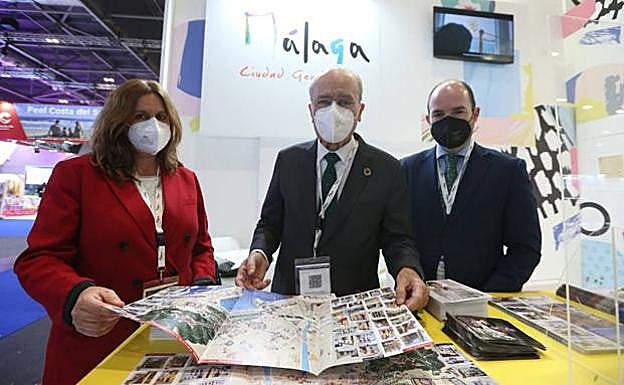 Mayor of Malaga, Francisco de la Torre, on the city's stand at the WTM.