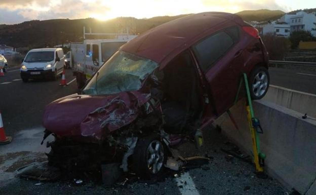 Emergency services at the scene of the accident.