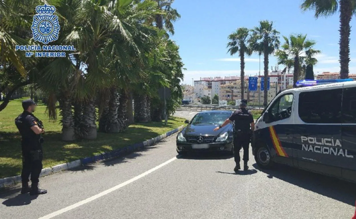 File photograph of a National Police checkpoint on the Costa del Sol.