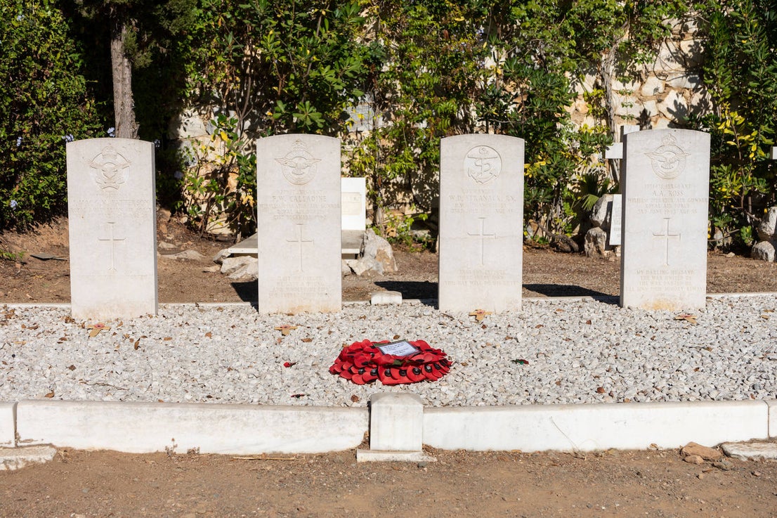 Wreaths were laid by the British consul and representatives of the Royal British Legion and the Royal Air Forces Association.