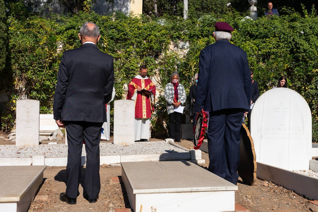 Wreaths were laid by the British consul and representatives of the Royal British Legion and the Royal Air Forces Association.