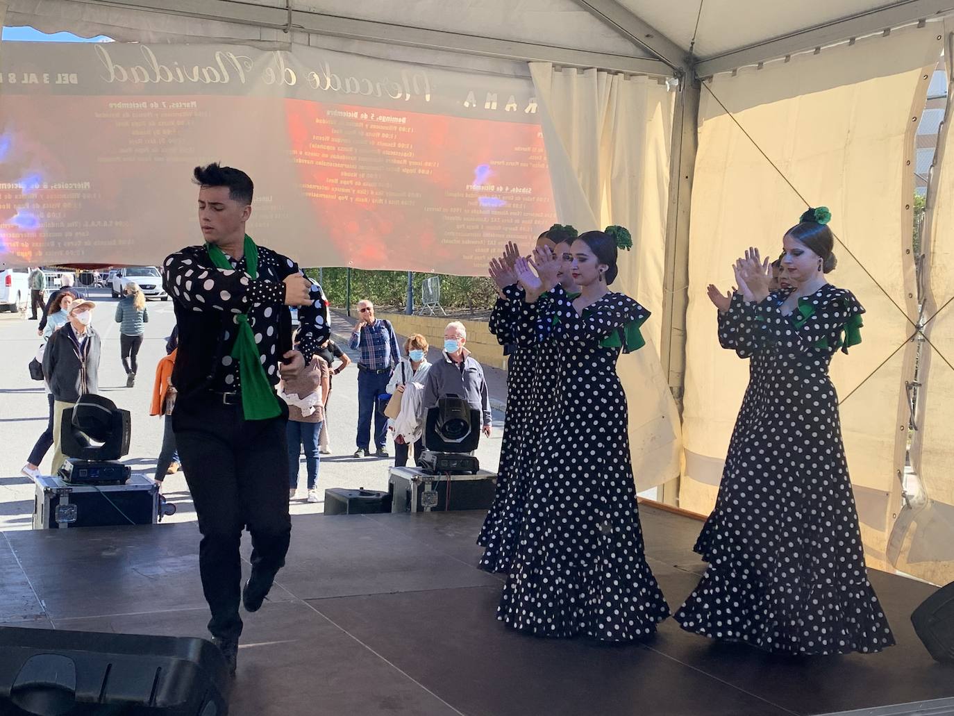 Entertainment at the Torrox International Christmas market.