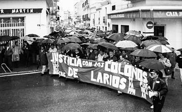 Protests in the streets of Nerja in December 1996 