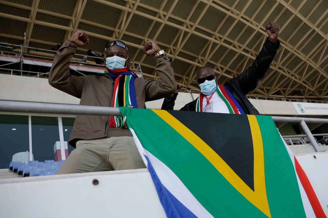 Nations compete in front of an international crowd at the Malaga athletics stadium