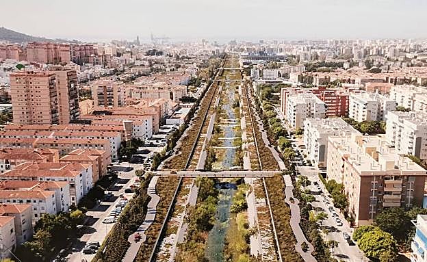 Computerised image of the future river park.