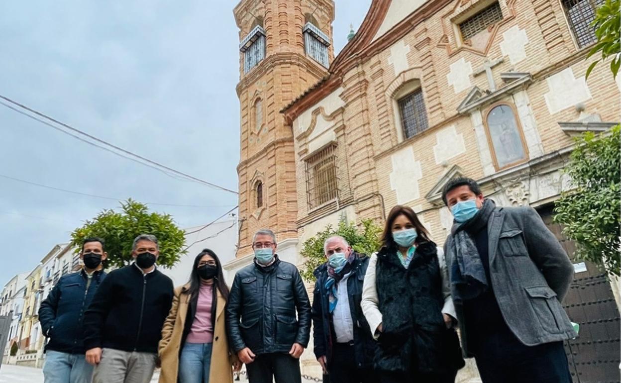 Francisco Salado (C) visits the Convent of the Monjas Mínimas de San Francisco de Paula in Archidona. 