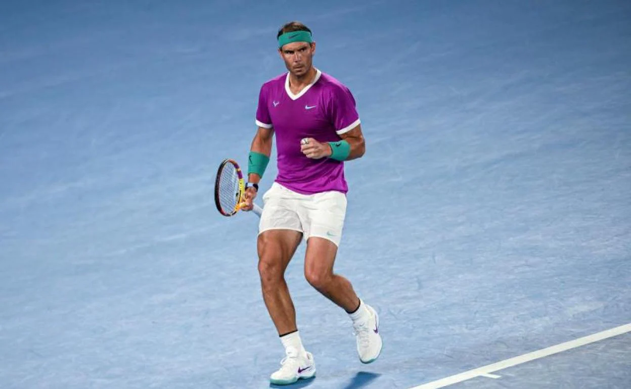 Rafa Nadal during his game against Matteo Berrettini in the Australian Open semi-final. 