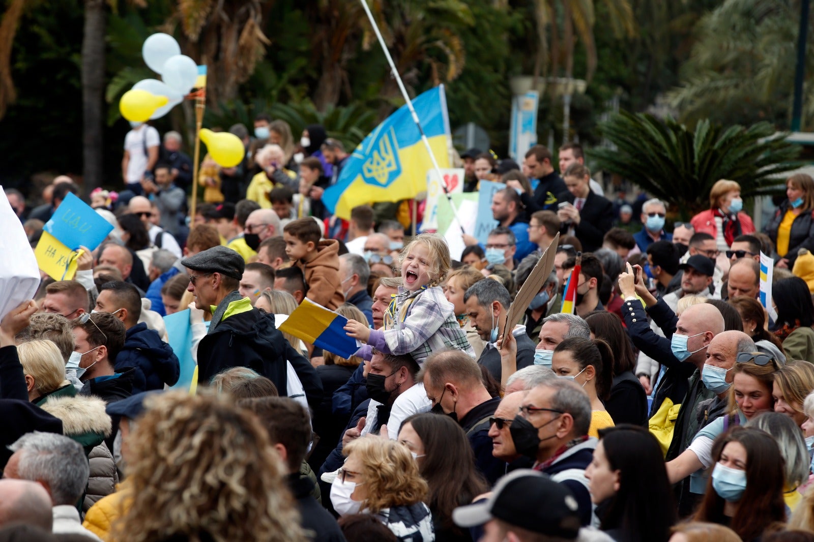Demonstration in Malaga's Plaza de la Marina, this Sunday. 
