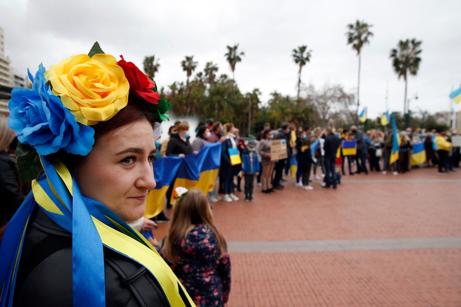 Demonstration in Malaga's Plaza de la Marina, this Sunday. 