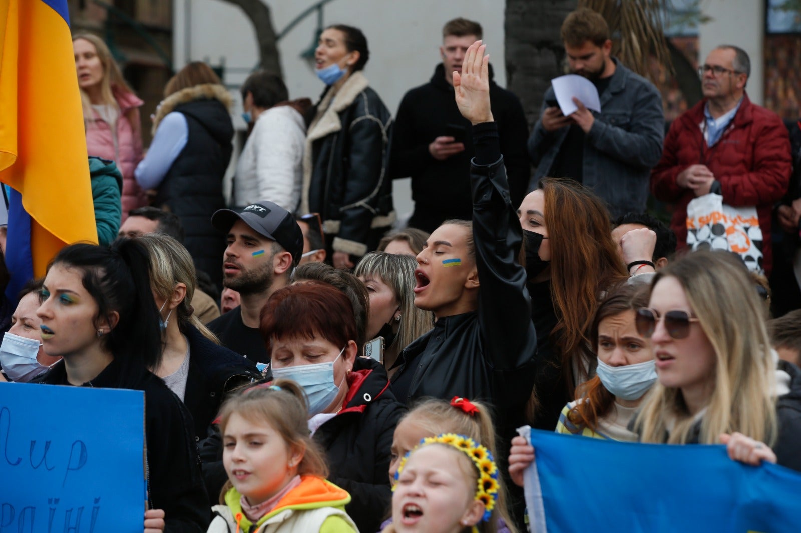 Demonstration in Malaga's Plaza de la Marina, this Sunday. 