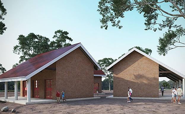 Computer-generated image of the future agricultural training school.