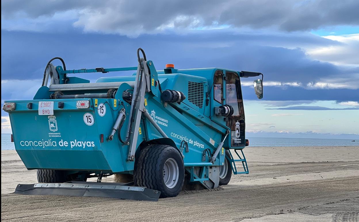 One of the beach cleaning vehicles. 
