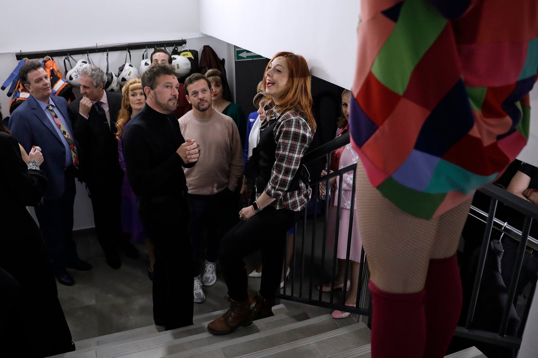 Behind the scenes at the Soho theatre as Antonio Banderas and the cast of Company prepare for a show.