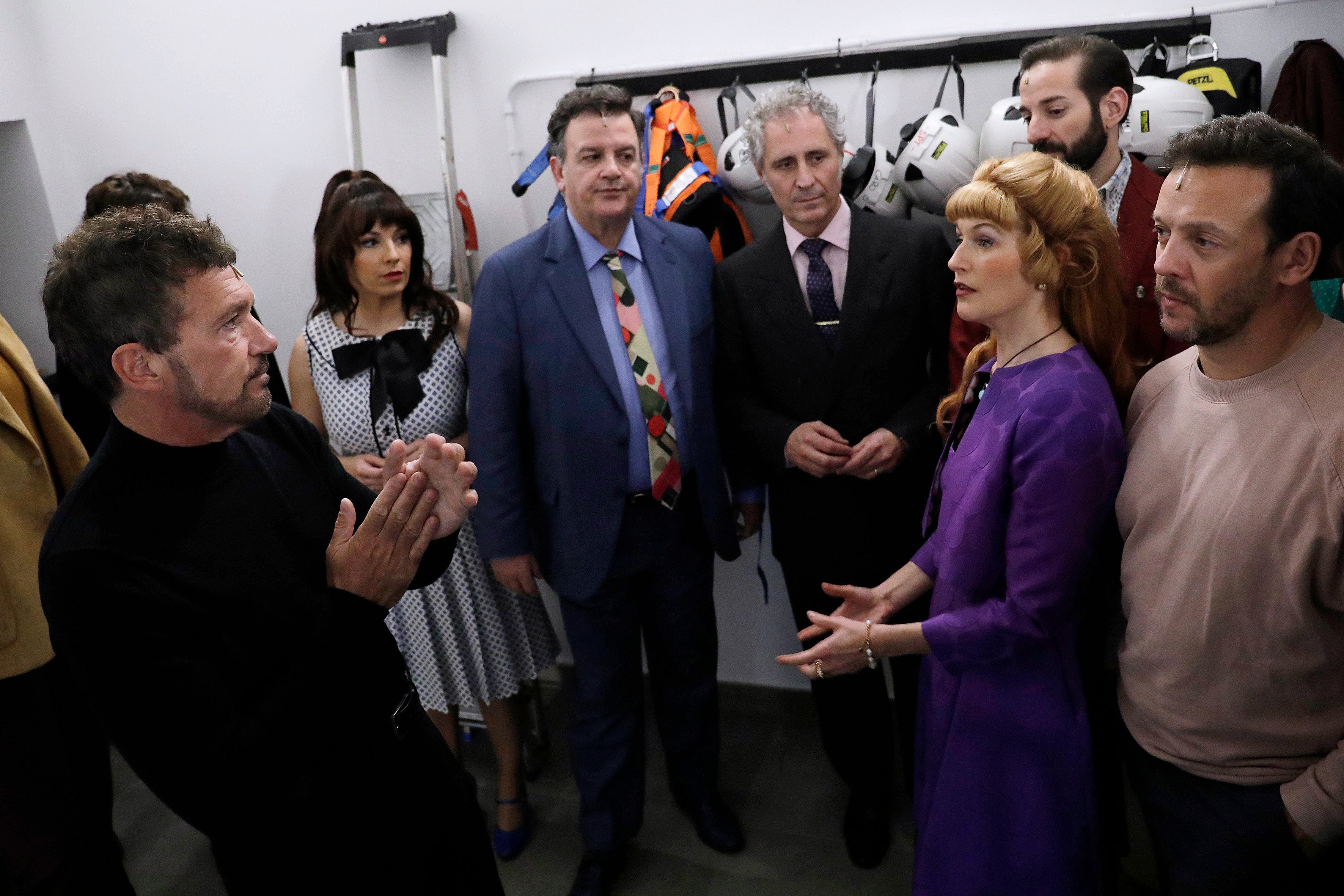 Behind the scenes at the Soho theatre as Antonio Banderas and the cast of Company prepare for a show.
