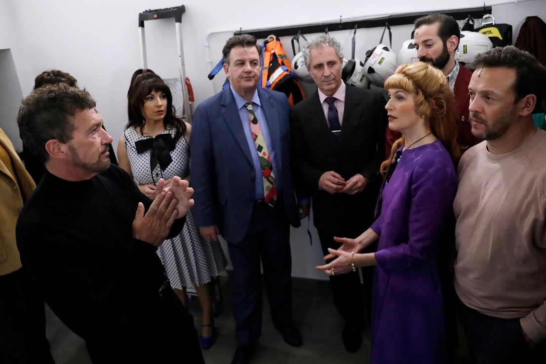 Behind the scenes at the Soho theatre as Antonio Banderas and the cast of Company prepare for a show.