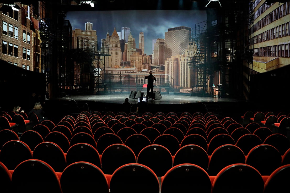 Behind the scenes at the Soho theatre as Antonio Banderas and the cast of Company prepare for a show.