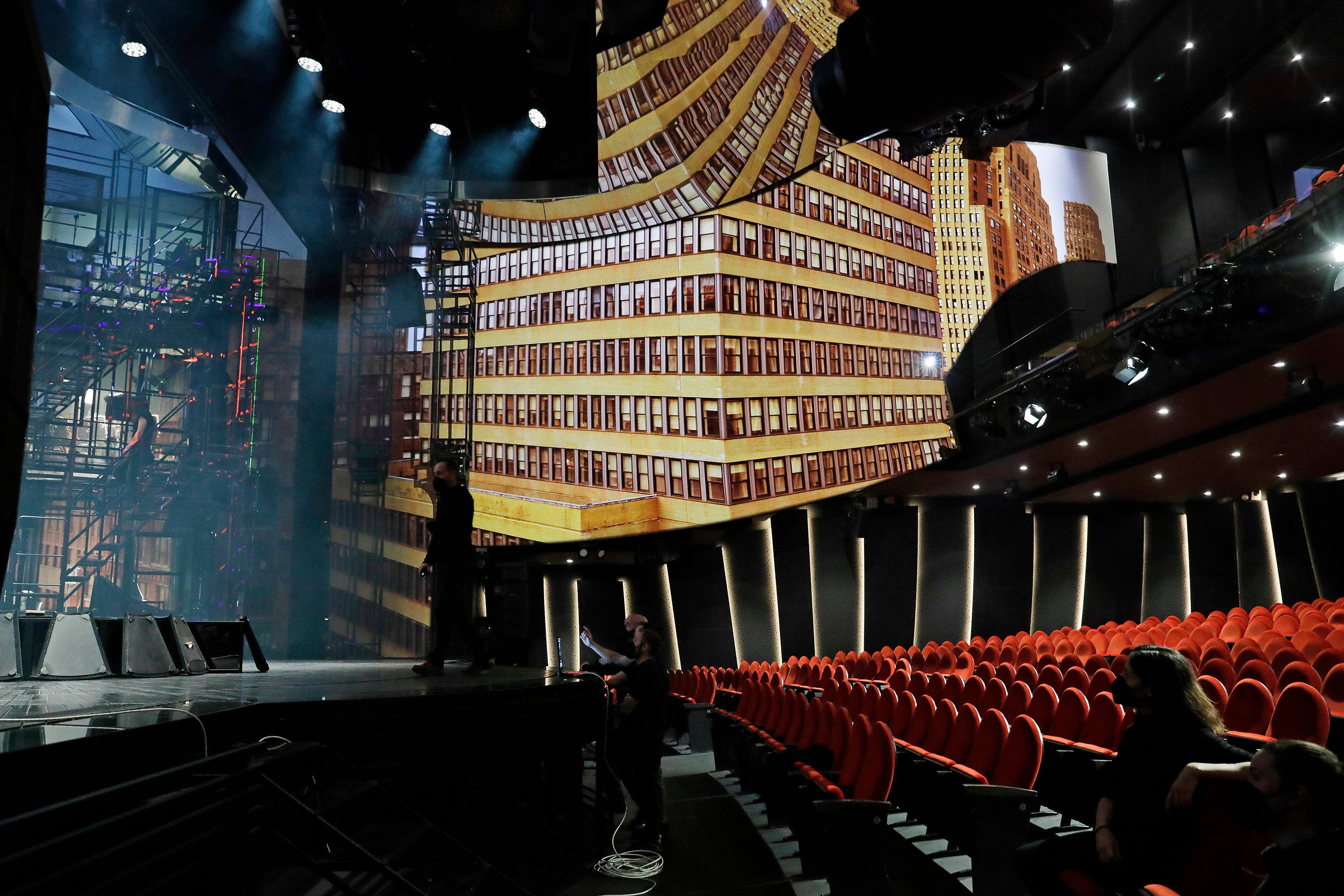 Behind the scenes at the Soho theatre as Antonio Banderas and the cast of Company prepare for a show.