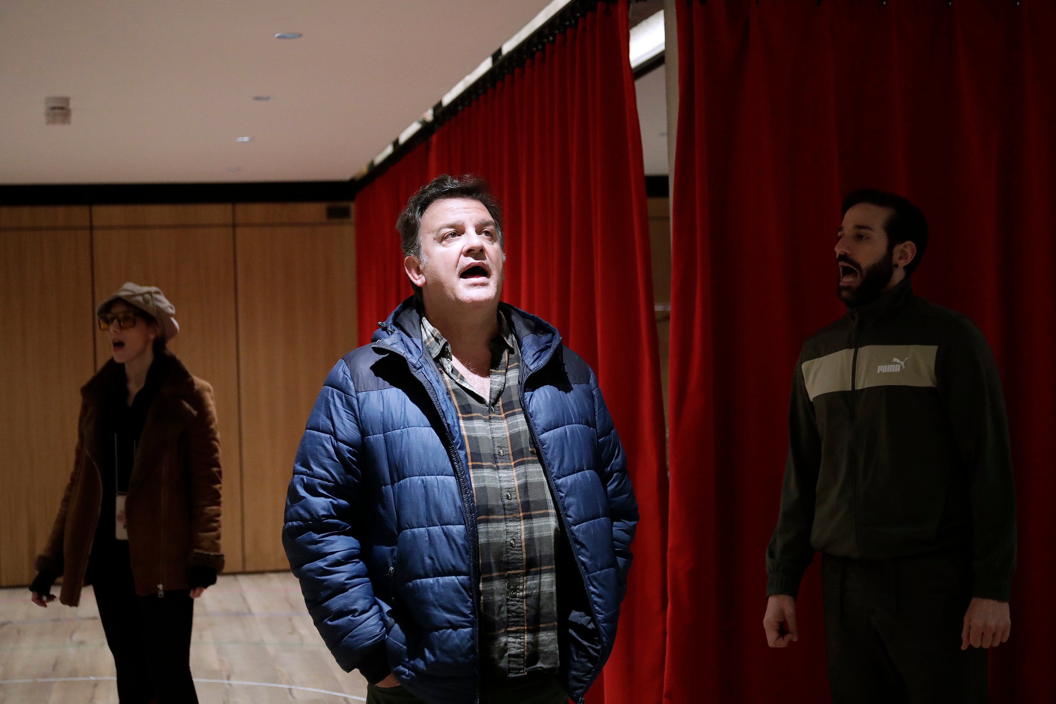 Behind the scenes at the Soho theatre as Antonio Banderas and the cast of Company prepare for a show.