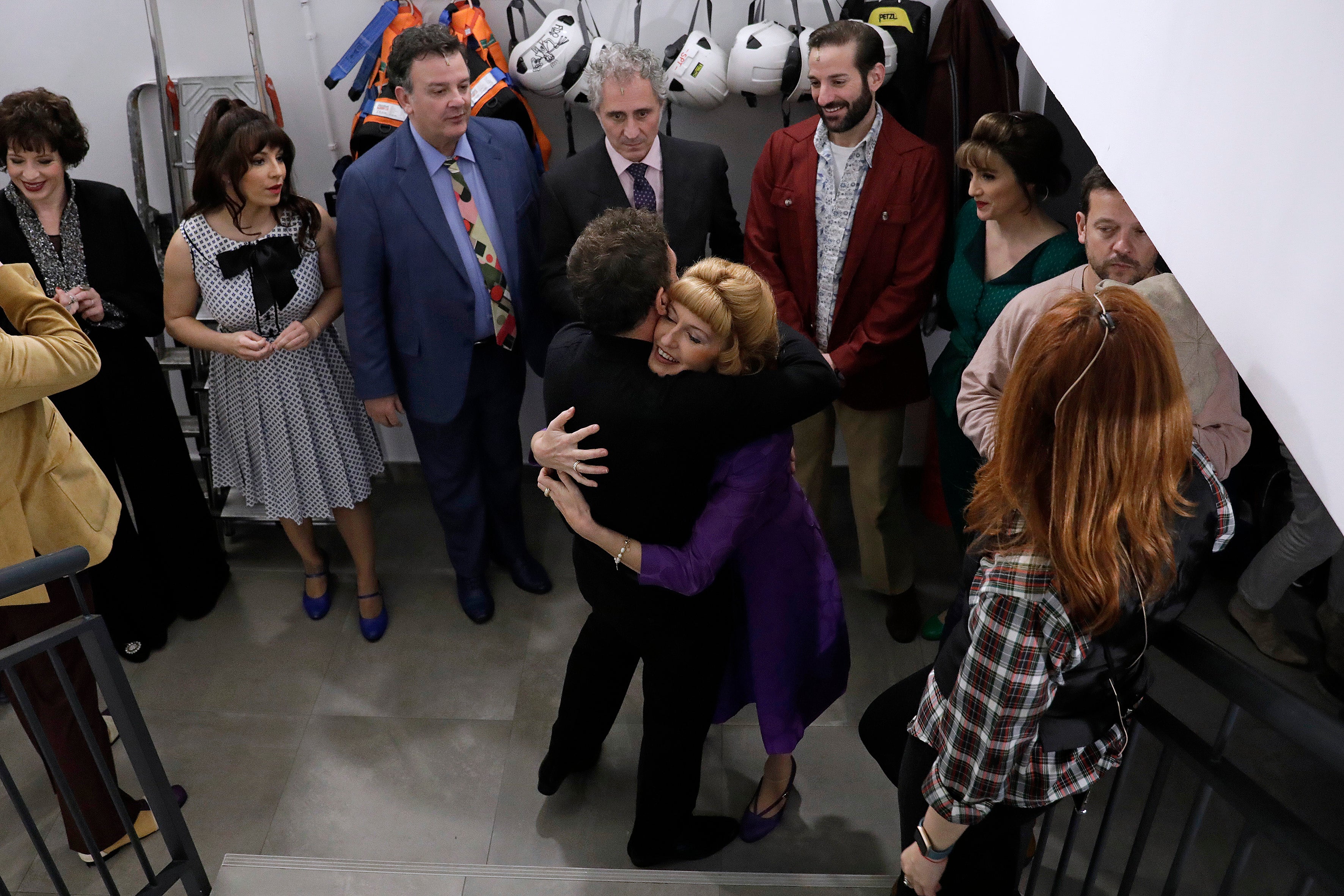 Behind the scenes at the Soho theatre as Antonio Banderas and the cast of Company prepare for a show.