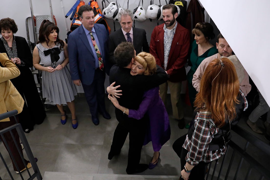 Behind the scenes at the Soho theatre as Antonio Banderas and the cast of Company prepare for a show.