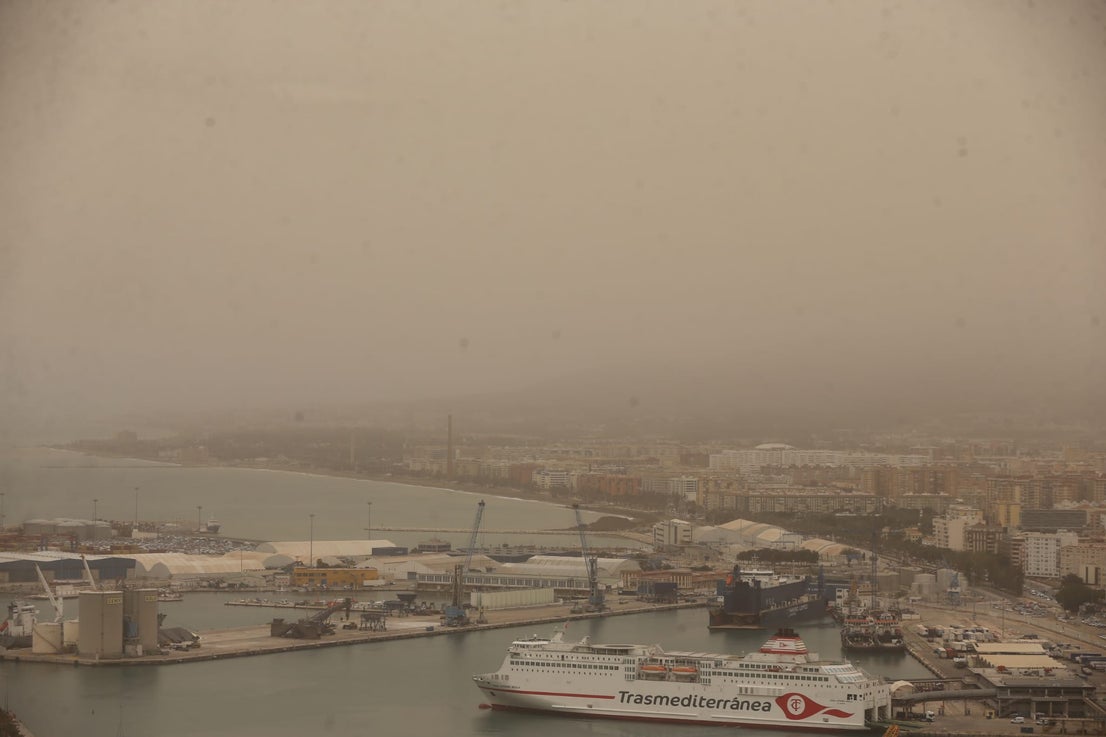 The rain brought with it Saharan dust, in suspension