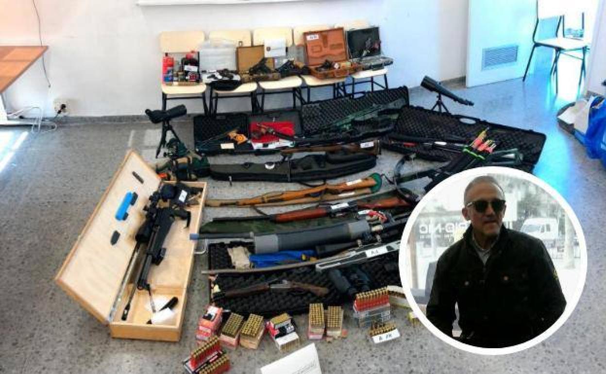 Murillo and the weapons found at his home. 