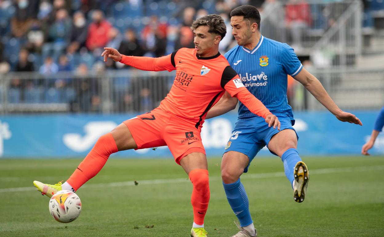 Action from the Fuenlabrada versus Malaga game.