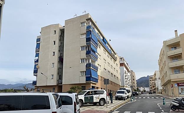 Police vehicles in the Avenida Antonio Ferrandis 'Chanquete' area of Nerja 