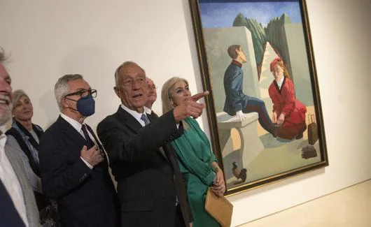 The president of Portugal, Marcelo Rebelo de Sousa, at the inauguration in the Malaga Picasso museum