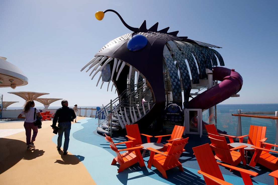 The Wonder of the Seas docks in Malaga, its first port of call in Spain.